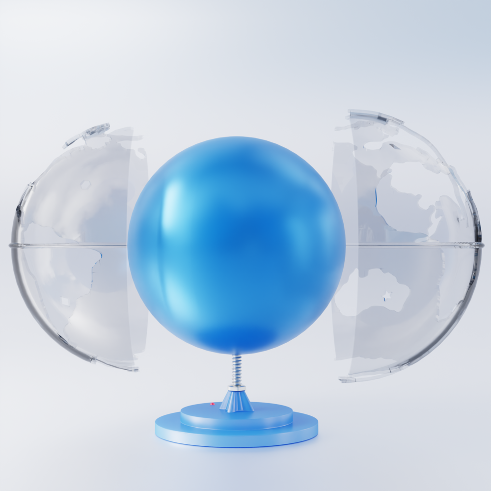 The Creation Globe with removable continent blocks